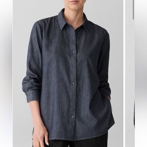 Eileen Fisher Organic cotton denim button down -NWT